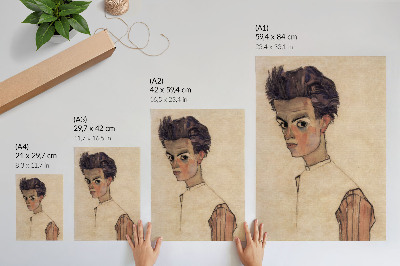 Poszter nyomtatás Egon Schiele önarcképe (1910)
