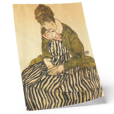 Poszter Edith Schiele portréja csíkos ruhában (1915), Egon Schiele