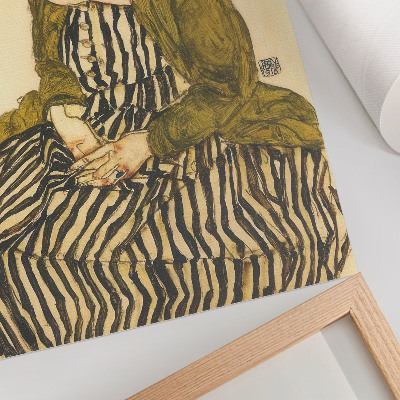 Poszter Edith Schiele portréja csíkos ruhában (1915), Egon Schiele