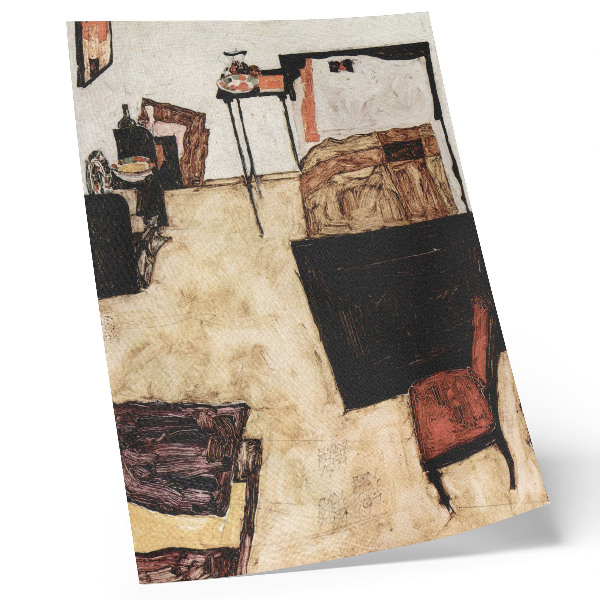 Retro plakát Schiele szalonja Neulengbachban (1911), Egon Schiele