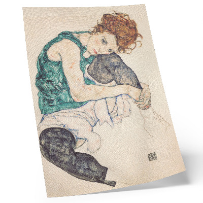 Poszter nyomtatás Egon Schiele Ülő nő felemelt térddel (1917)