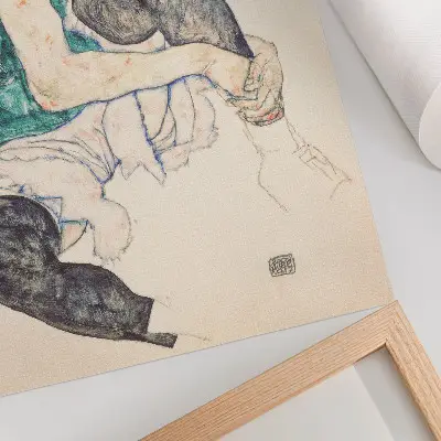 Poszter nyomtatás Egon Schiele Ülő nő felemelt térddel (1917) című alkotásával