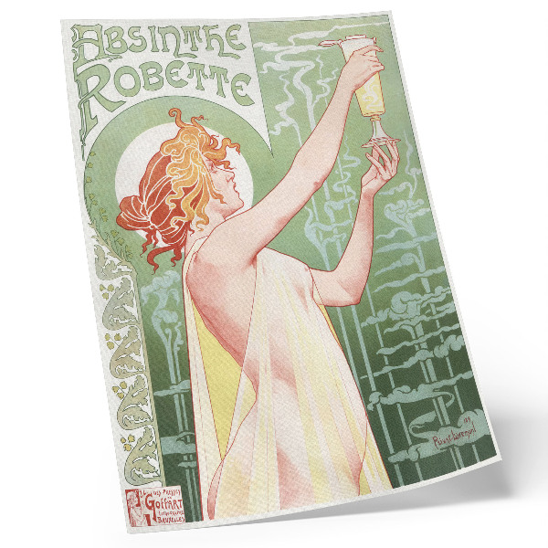 Poszter Absinthe Robette Privat Livemont (1896) kromolitográfiája