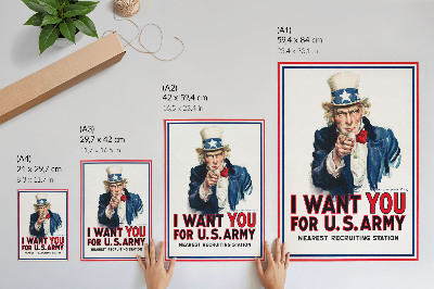 Poszter Amerikai katonáknak keresett plakát, James Montgomery Flagg esztétikus litográfiája