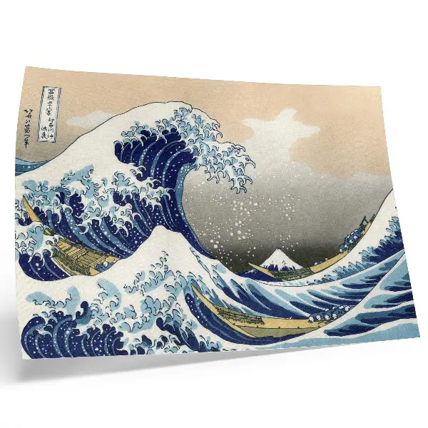 A nagy hullám Kanagawánál poszter Hokusai japán ukijo-e fametszete mint vintage stílusú falikép