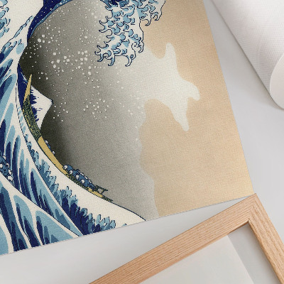 Vintage poszter A nagy hullám Kanagawánál (1760–1849), Hokusai alkotása – japán ukijo-e fametszet