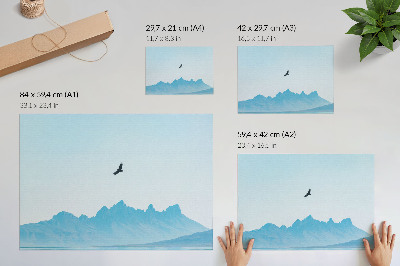 Poszter nyomtatás Minimalista hegyi madártáj