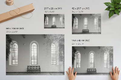 Poszter Minimalista belső tér ablakokkal és növényekkel
