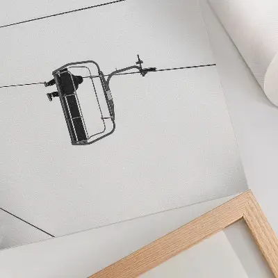 Vintage poszter minimalista téli táj magányos és békés hangulatban