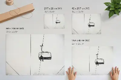Vintage poszter minimalista téli táj magányos és békés hangulatban