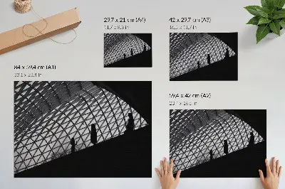 Poszter modern tetősziluett kontrasztos mintával