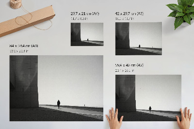 Poszter Minimalista sziluett, erős árnyékok, modern tér