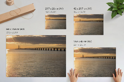 Vintage poszter Egy híd a horizonton, melyet a nap világít meg