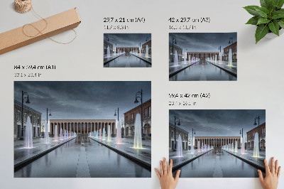 Poszter nyomtatás Szökőkutak és modern építészeti világítás