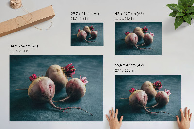 Poszter nyomtatás Három cékla minimalista nyers természeti szépség