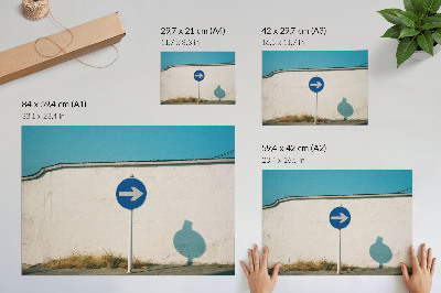 Poszter nyomtatás Minimalista tábla egy fehér falon