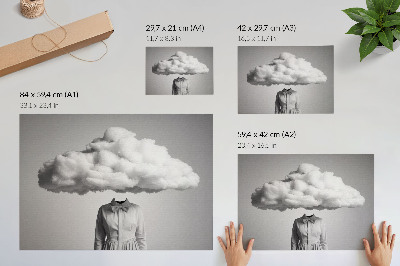 Poszter nyomtatás Szürrealista minimalizmus motívum fehér felhő