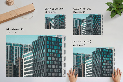 Vintage poszter Modern épületek üveg geometria harmónia