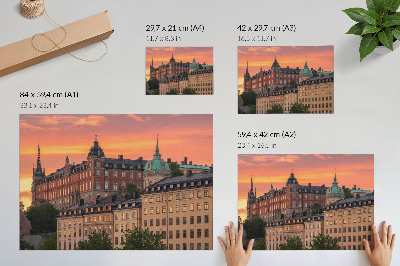 Poszter Naplemente, bájos épületek, történelmi hangulat