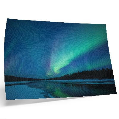 Poszter nyomtatás Aurora Borealis egy befagyott tó felett éjszaka