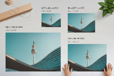 Poszter Kék ég modern épület város torony