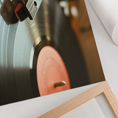 Vintage poszter Nosztalgikus vintage zenei hangulatú gramofon