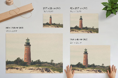 Vintage poszter Világítótorony homokfák a természet harmóniája