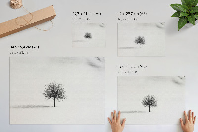Poszter Minimalista téli fa táj harmónia motívum