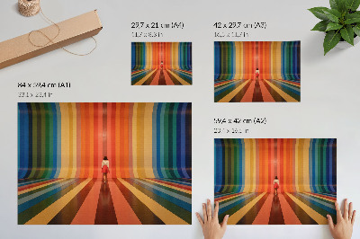 Poszter nyomtatás Színes csíkos ábra inspirációs tér