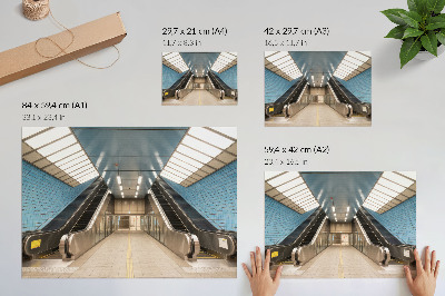 Poszter Kék csempézett modern lépcső szimmetria