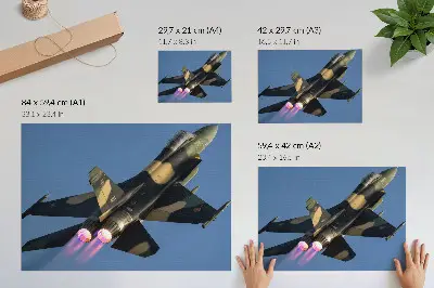 Vintage poszter sugárhajtású repülőgép intenzív égbolttal