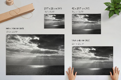 Vintage poszter Dinamikus égbolt egy nyugodt óceán felett