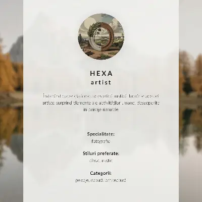 Vintage poszter festői táj természet házikó mintával