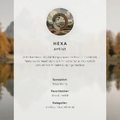 Vintage poszter festői táj természet házikó mintával