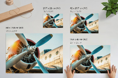 Poszter Egy repülőgépmotor, a technológia és a modernitás felvétele