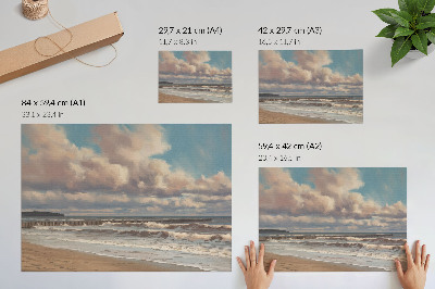 Poszter Nyugodt tenger pasztell felhők strand