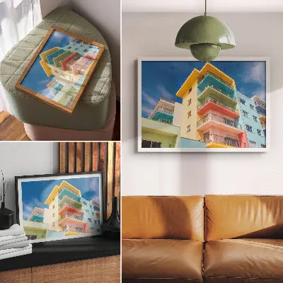 A színek energiája a modern építészetben vintage poszter