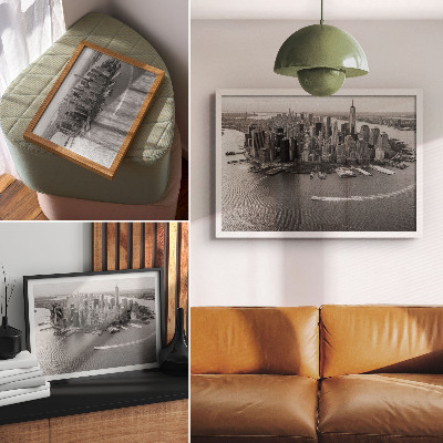 Vintage poszter Modern panoráma a városi felhőkarcolókról