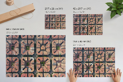 Poszter nyomtatás Geometrikus elrendezés semleges színekkel város