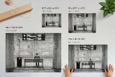 Poszter minimalista városi tér szürke modern stílusban