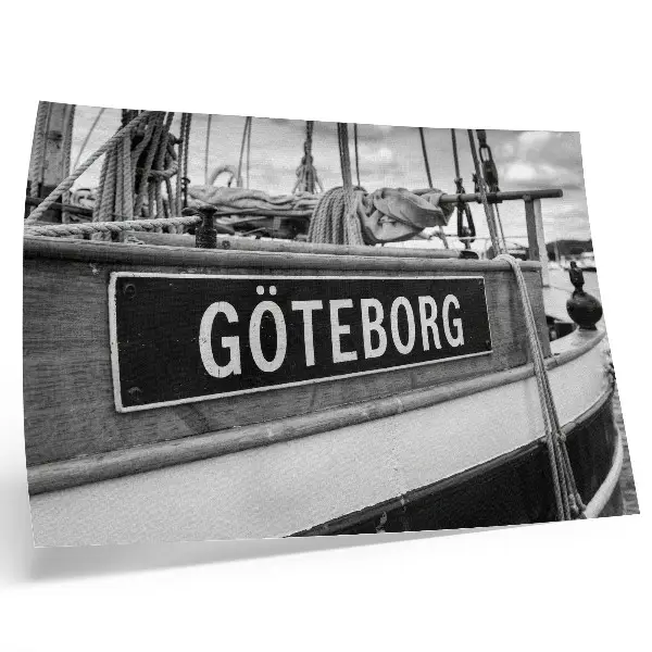 Vintage poszter fekete-fehér retro hajórészlet