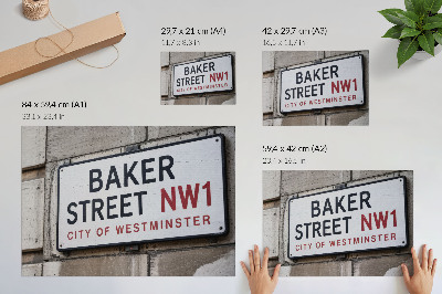 Vintage poszter Baker Street Westminster utcatábla