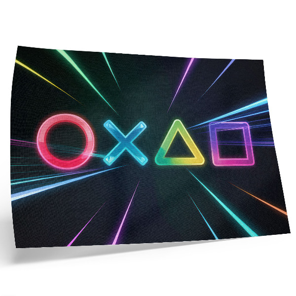 Vintage poszter Neon geometriai alakzatok mozgásban