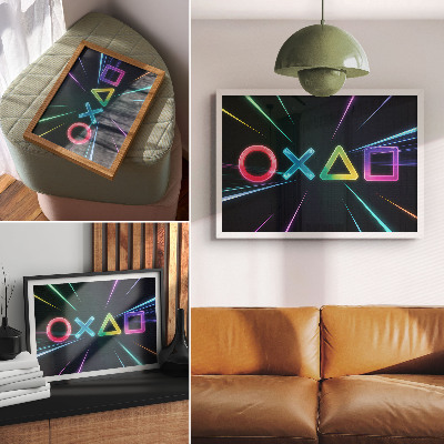 Vintage poszter Neon geometriai alakzatok mozgásban