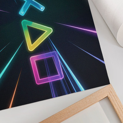Vintage poszter Neon geometriai alakzatok mozgásban