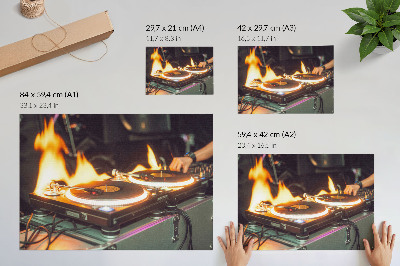 Poszter nyomtatás Lángok és elektronika energikus keveréke