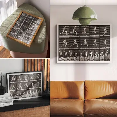 Poszter nyomtatás Az állatok mozgásának 60. táblája (1887), Eadweard Muybridge fényképe