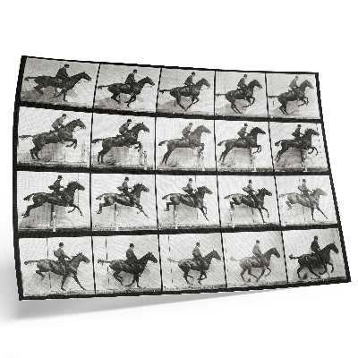 Poszter 640-es számú állatmozdony (1887), lovaglás, Eadweard Muybridge fényképezte