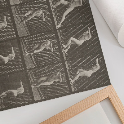 Vintage poszter 73. számú tábla. Meglepetten megfordul és elmenekül (1887), Eadweard Muybridge