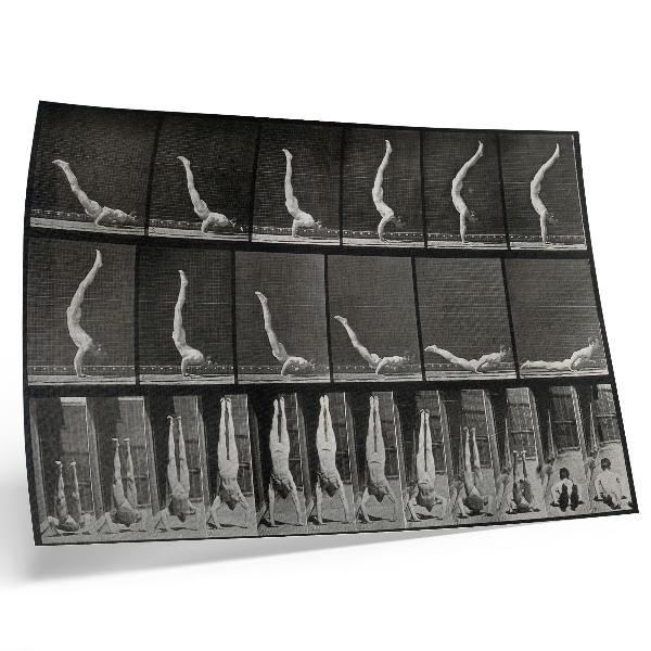Poszter Egy férfi hanyatt fekve, kézen állva. Eadweard Muybridge fotója, 1887.